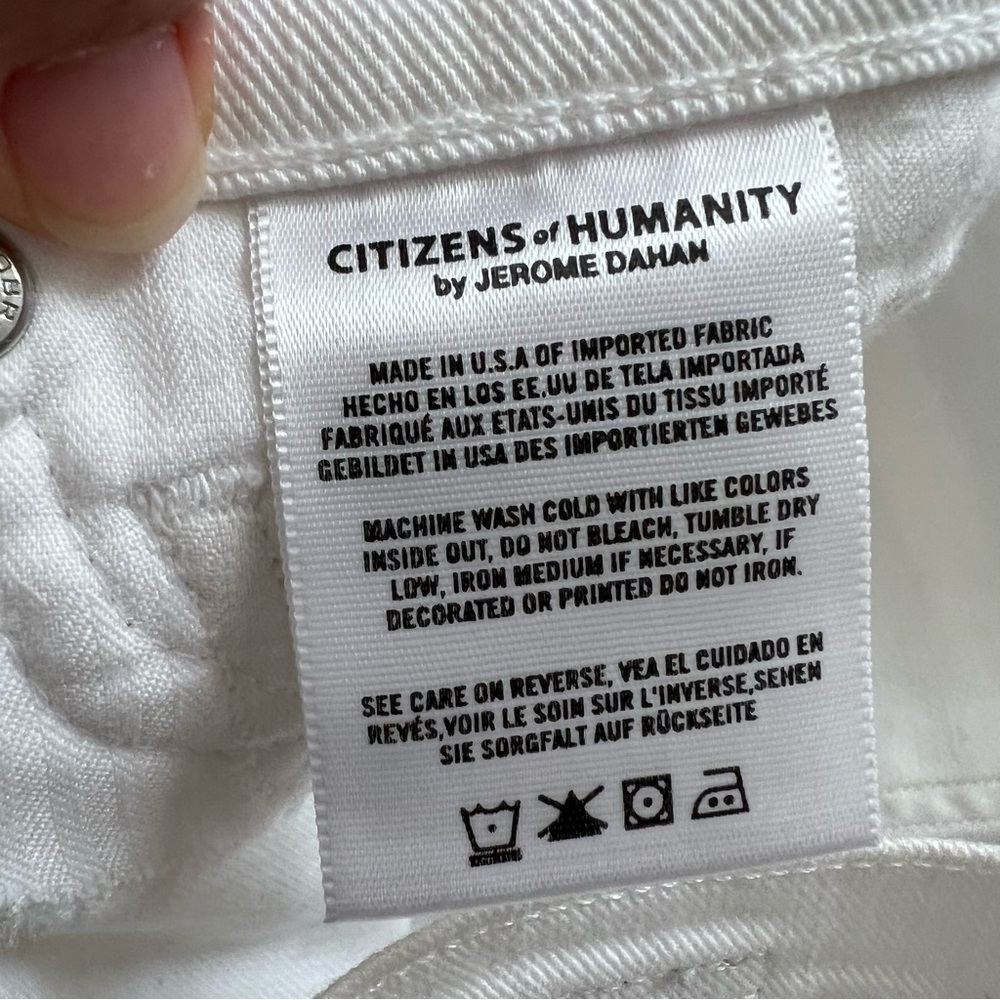 Citizens Of Humanity Ava Straight Leg White Denim Jeans- Waist 28" - Picture 8 of 12